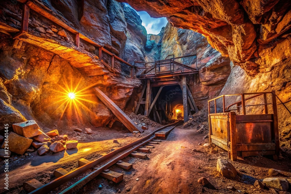 Naklejka premium Arizona Abandoned Mine Shaft Urban Exploration Photography