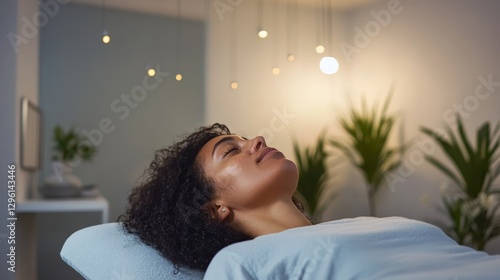 Rare illness patient receiving acupuncture treatment in a calm clinic. Featuring alternative healing and pain relief