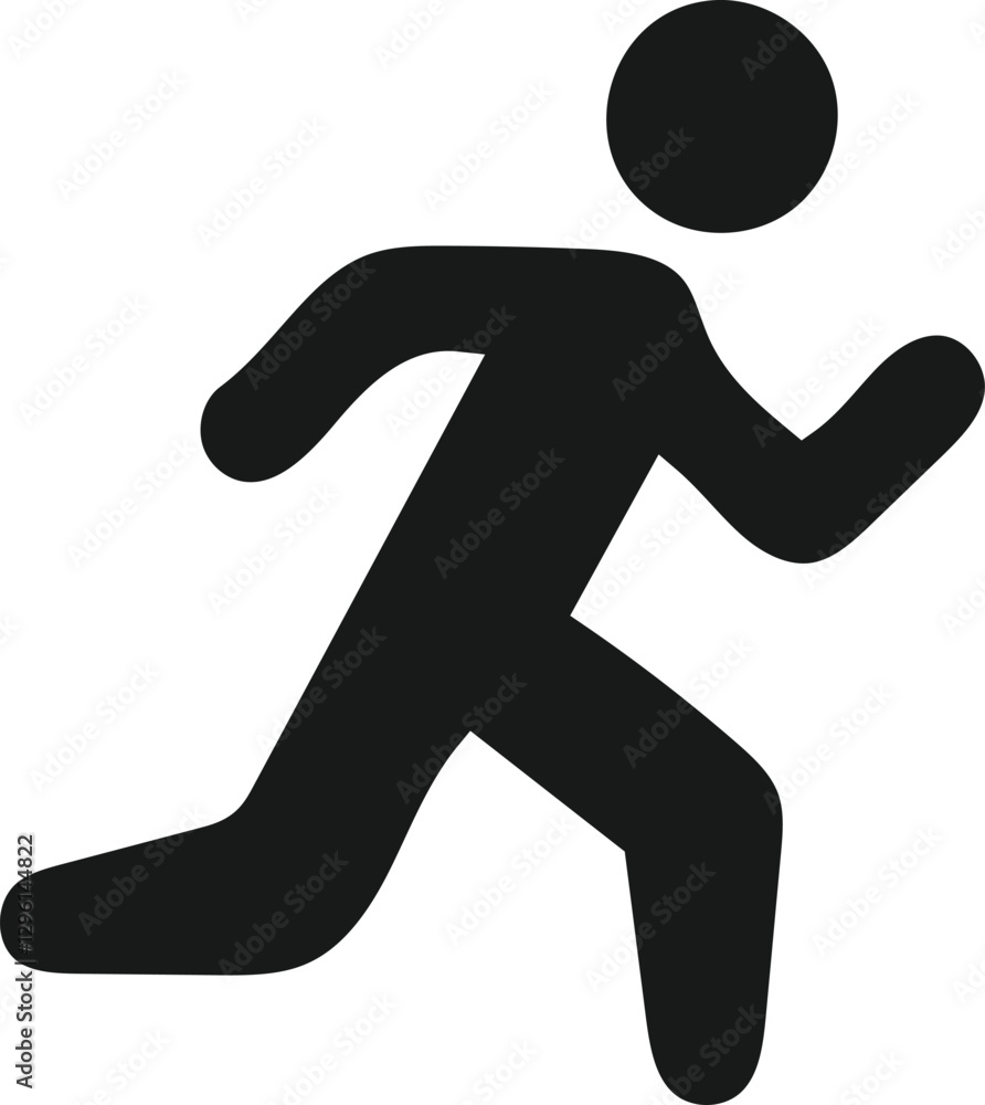 Simple black silhouette of a person running. Simple black silhouette of a person running.