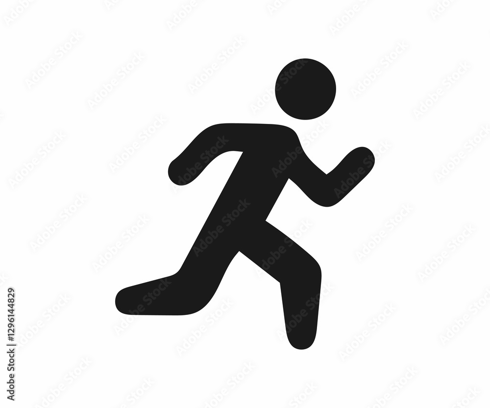 Simple black silhouette of a person running. Simple black silhouette of a person running.