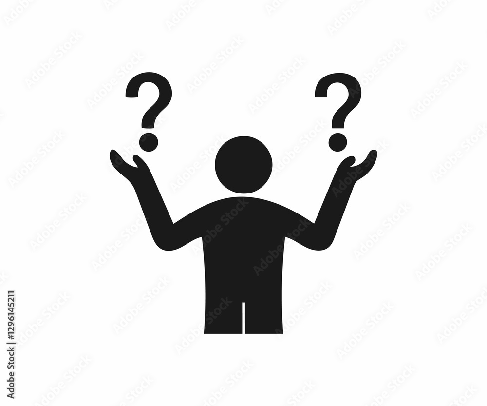 Illustration of a person with question marks, symbolizing uncertainty. Illustration of a person with question marks, symbolizing uncertainty.