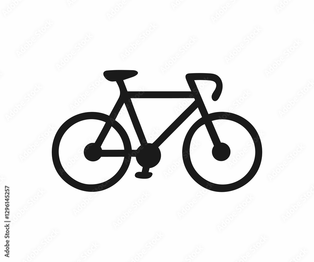 Simple black outline illustration of a bicycle. Simple black outline illustration of a bicycle.