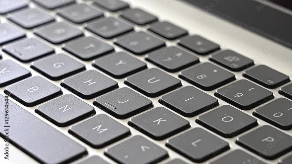 Close up from typing on a keyboard in a quiet study environment with camera motion Close up from typing on a keyboard in a quiet study environment with camera motion