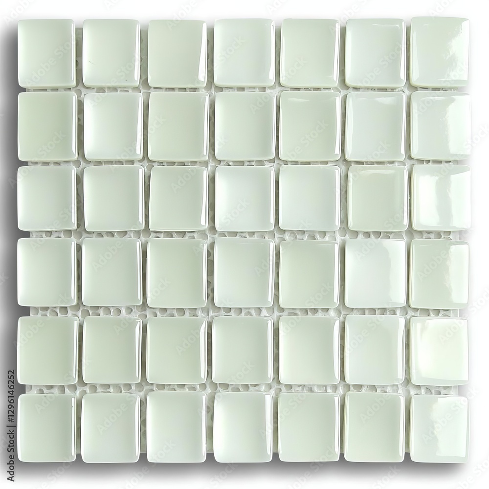Naklejka premium white ceramic tile little squares in square form , isolated on white background, , copy space for text,