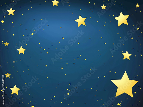 Magical cartoon background with stars