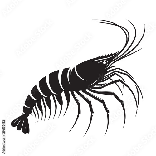 Dancing Krill silhouette, flowing in synchronized motion - Krill illustration - Minimalist Krill vector 