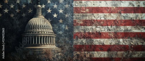 Wallpaper Mural Historical building surrounded by American flag reflecting national identity and heritage in Washington DC Torontodigital.ca