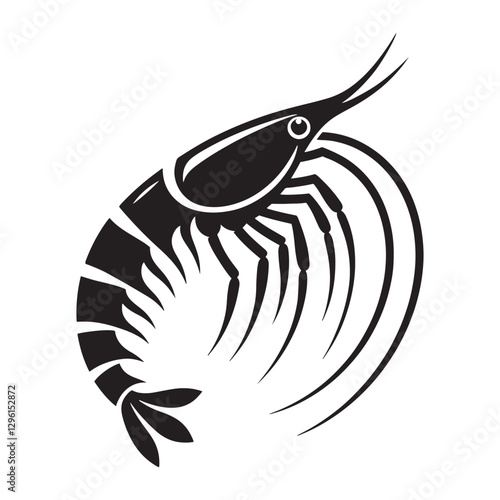 Fluid Krill silhouette, an elegant marine movement - Krill illustration - Minimalist Krill vector