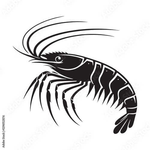 Essential Krill silhouette, fueling the giants of the ocean - Krill illustration - Minimalist Krill vector