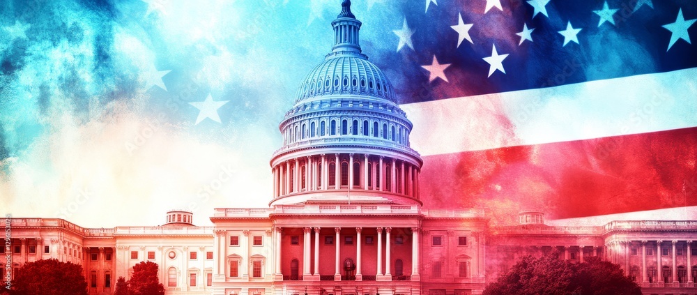 custom made wallpaper toronto digitalHistorical building surrounded by American flag reflecting national identity and heritage in Washington DC