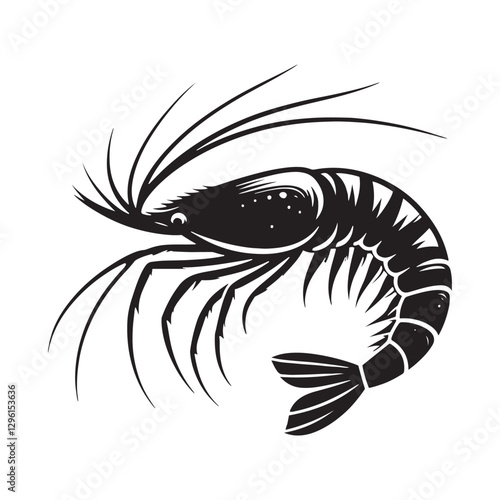 Swarming Krill silhouette, the pulse of marine ecosystems - Krill illustration - Minimalist Krill vector
