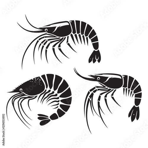 Microscopic Krill silhouette, the foundation of ocean life - Krill illustration - Minimalist Krill vector