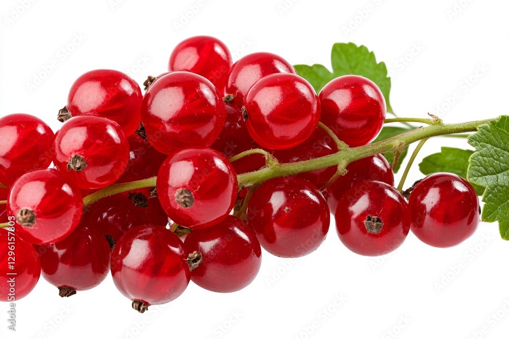 Red currant isolated on a white background, PNG file with transparent and white colors Red currant isolated on a white background, PNG file with transparent and white colors