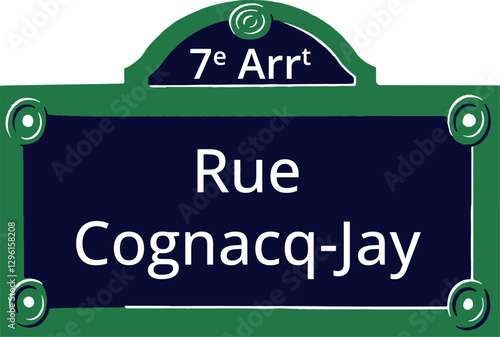 7e Arrt, Elegant Parisian Street Sign