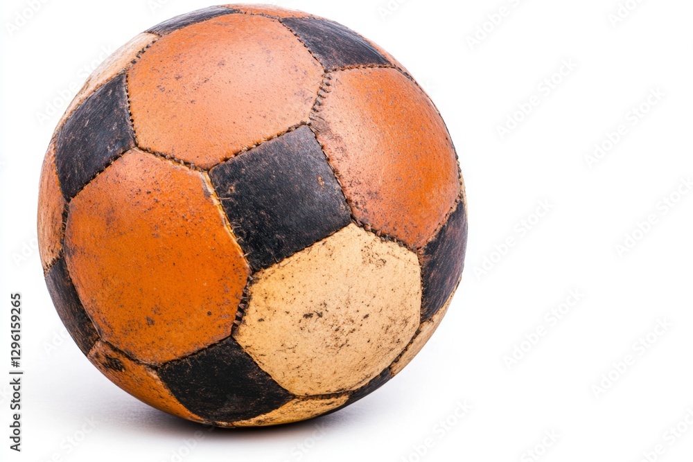 Soccer ball on a white background, top view, isolated Soccer ball on a white background, top view, isolated
