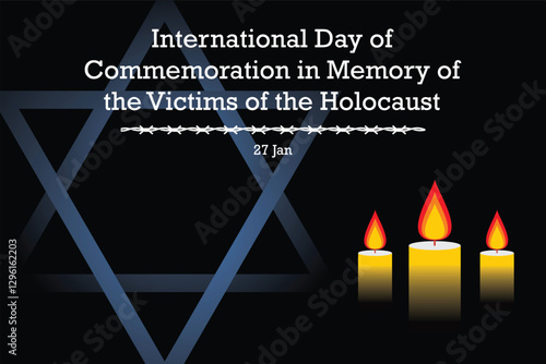 International Day of Commemoration in Memory of the Victims of the Holocaust. Vector illustration International holiday events. Holocaust commemoration day