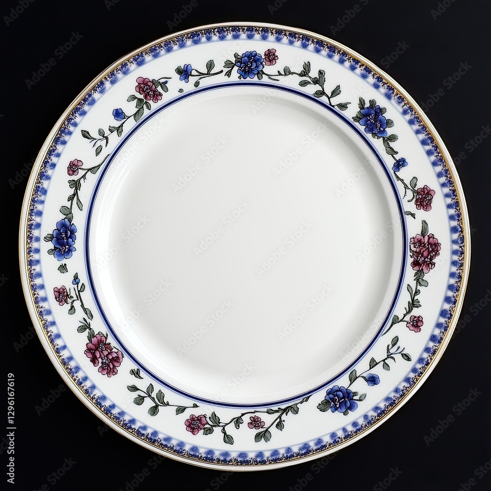 Decorative antique dinner plate, floral design Decorative antique dinner plate, floral design