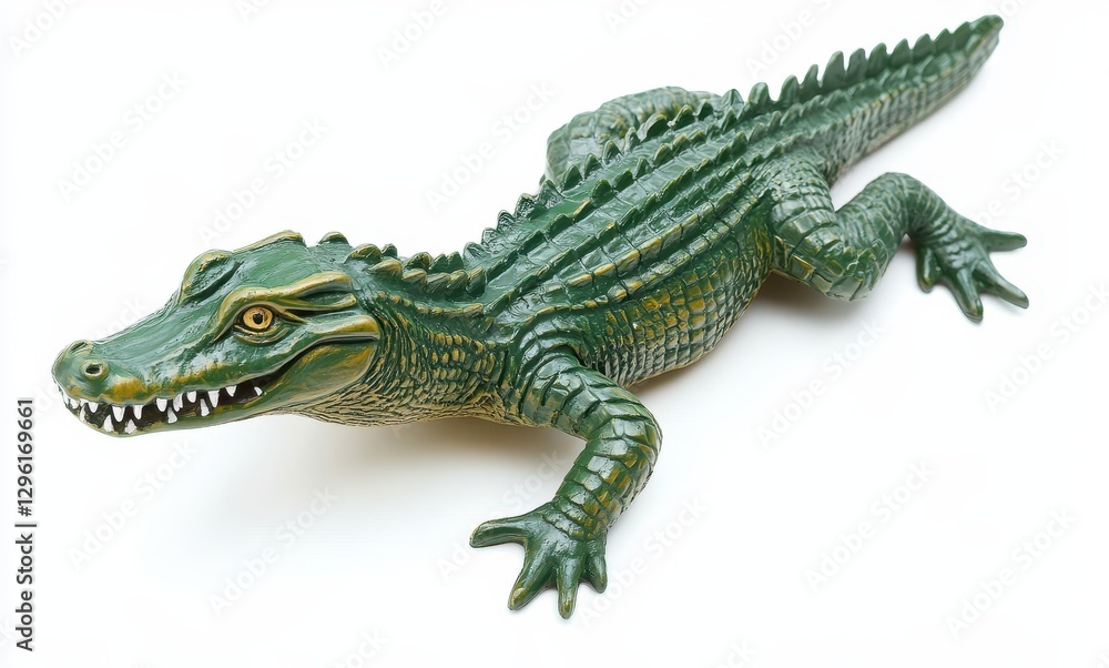 Realistic Green Alligator Toy Figure with Textured Skin and Detailed Features for Educational or Play Purposes Realistic Green Alligator Toy Figure with Textured Skin and Detailed Features for Educational or Play Purposes