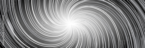 Swirling diverging lines from the center on whitebg as manga spin vector illustration. Comic teleport or whirlpool epicenter. Optical stunning whirlpool illusion