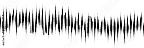 Line texture of seismogram or audio sound wave diagram. Signals with different amplitude on timeline distribution as a graph with different line height. Graph of seismic activity