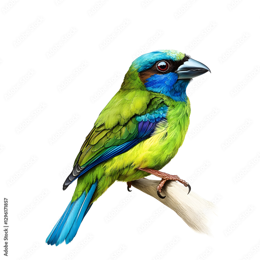Obraz premium Blue-Throated Barbet
