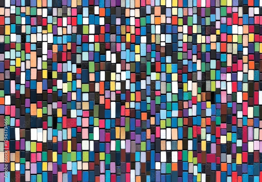 Fototapeta premium Colorful Abstract Mosaic Pattern with Vibrant Square Tiles