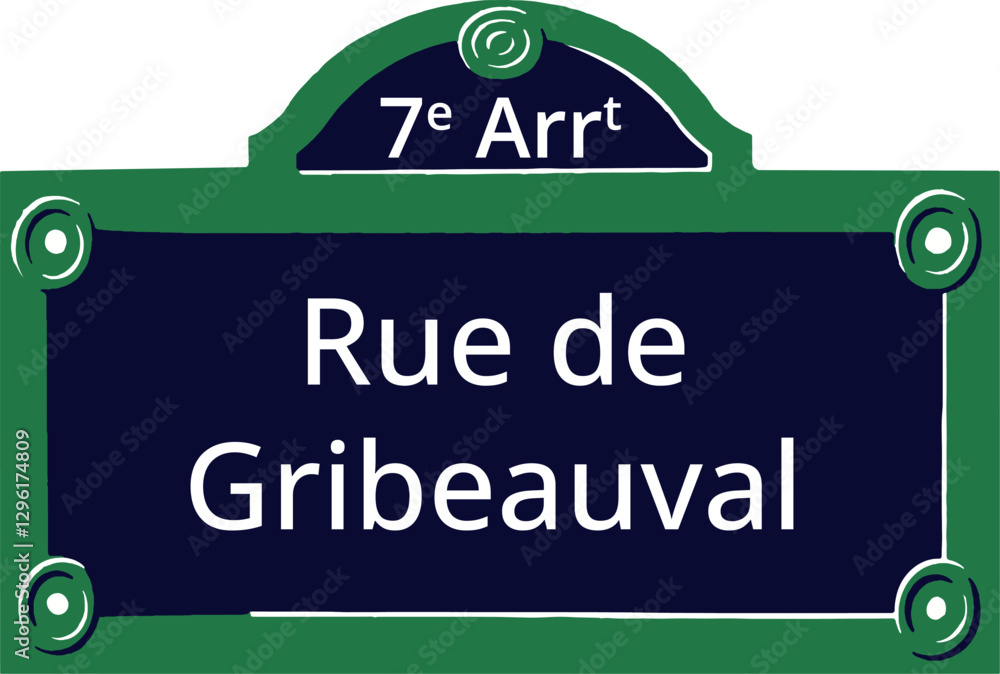 Obraz premium 7e Arrt, Elegant Parisian Street Sign