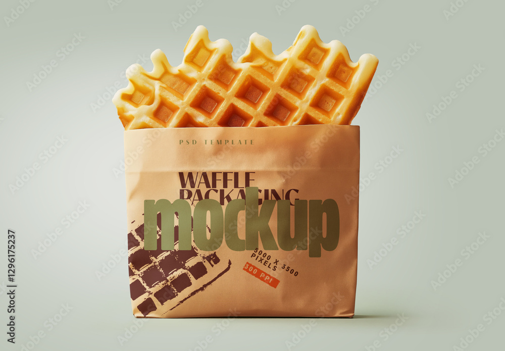 Waffle Label Waffle Packaging Mockup for Creative Design and Branding Projects Stock ...
