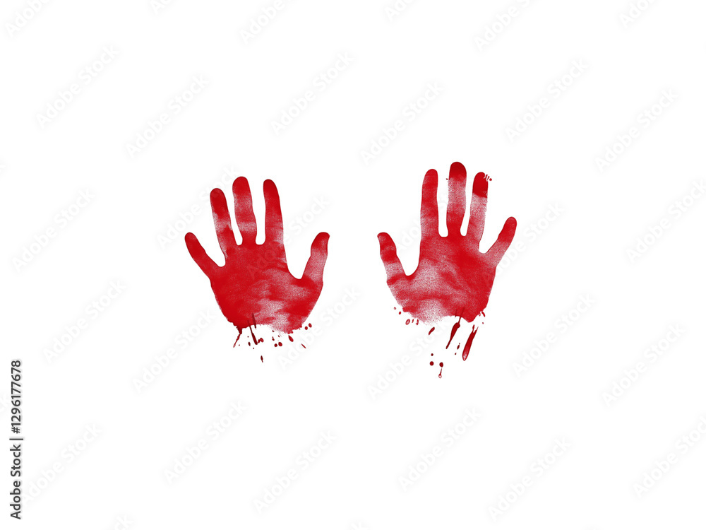 Set bloody handprint, gore isolated on png transparent background Set bloody handprint, gore isolated on png transparent background