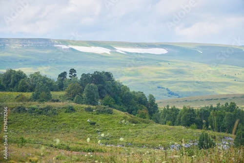 Wallpaper Mural Caucasian Biosphere Reserve in summer. High mountains with snowfields. Tourism and outdoor recreation. Torontodigital.ca