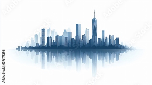 Wallpaper Mural Stunning Manhattan cityscape with breathtaking reflections on the water, showcasing the beauty of the urban skyline and modern architecture. Torontodigital.ca