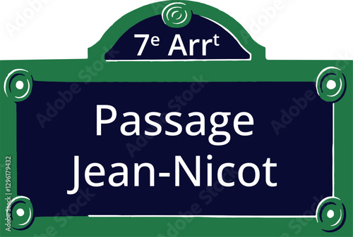 7e Arrt, Elegant Parisian Street Sign