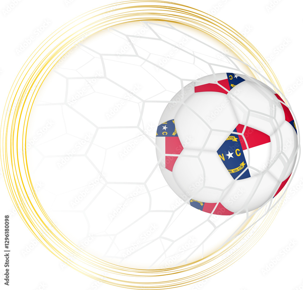 Obraz premium North Carolina flag on soccer ball