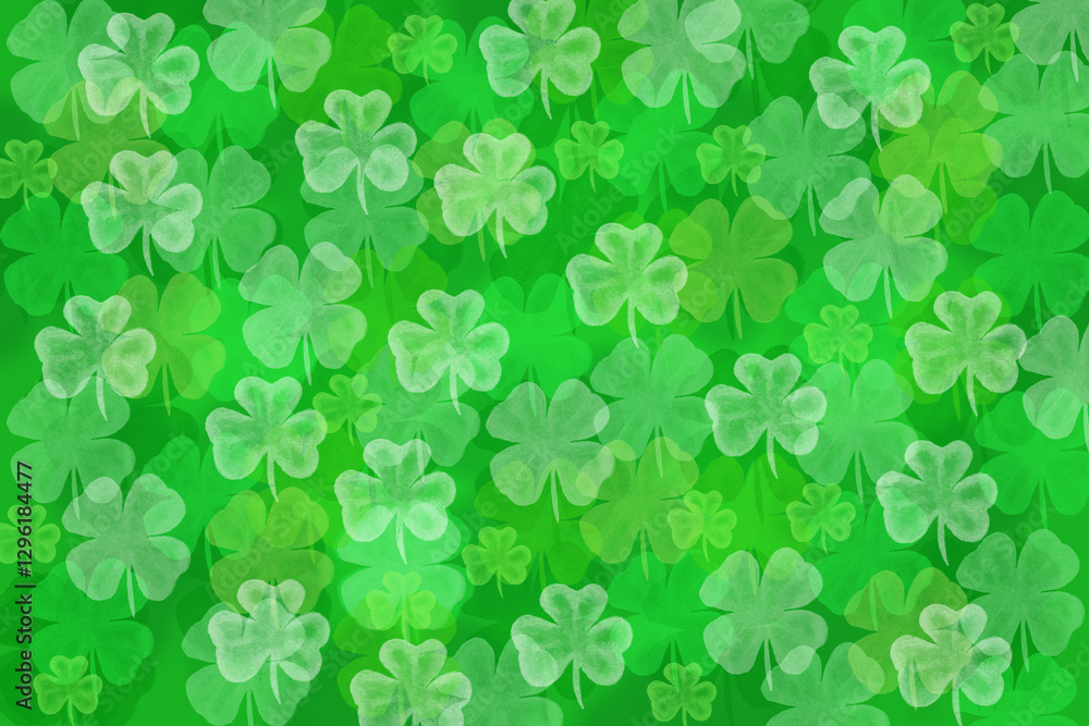 Seamless pattern of green shamrocks symbolizing luck and Saint Patrick's Day. Seamless pattern of green shamrocks symbolizing luck and Saint Patrick's Day.
