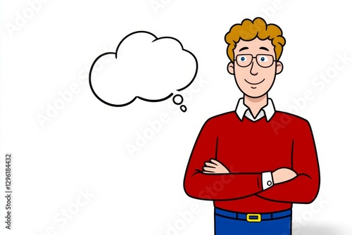 Wallpaper Mural a 2D cartoon illustration of a person using AI for speech-to-text conversion, efficient and digital, white background Torontodigital.ca