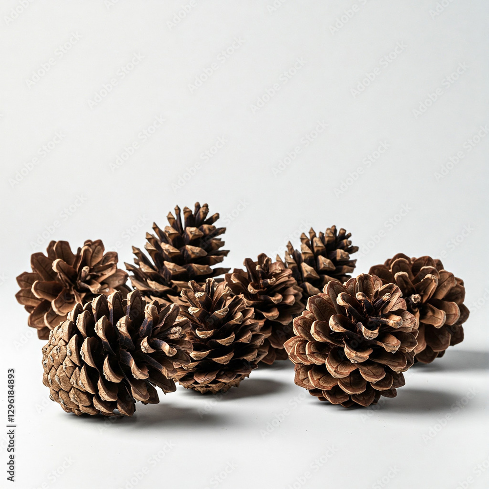 pine cones on white background pine cones on white background