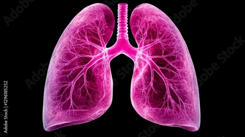 Analyzing pulmonary health through 3d lung visualization medicine infographic clinical environment educational perspective