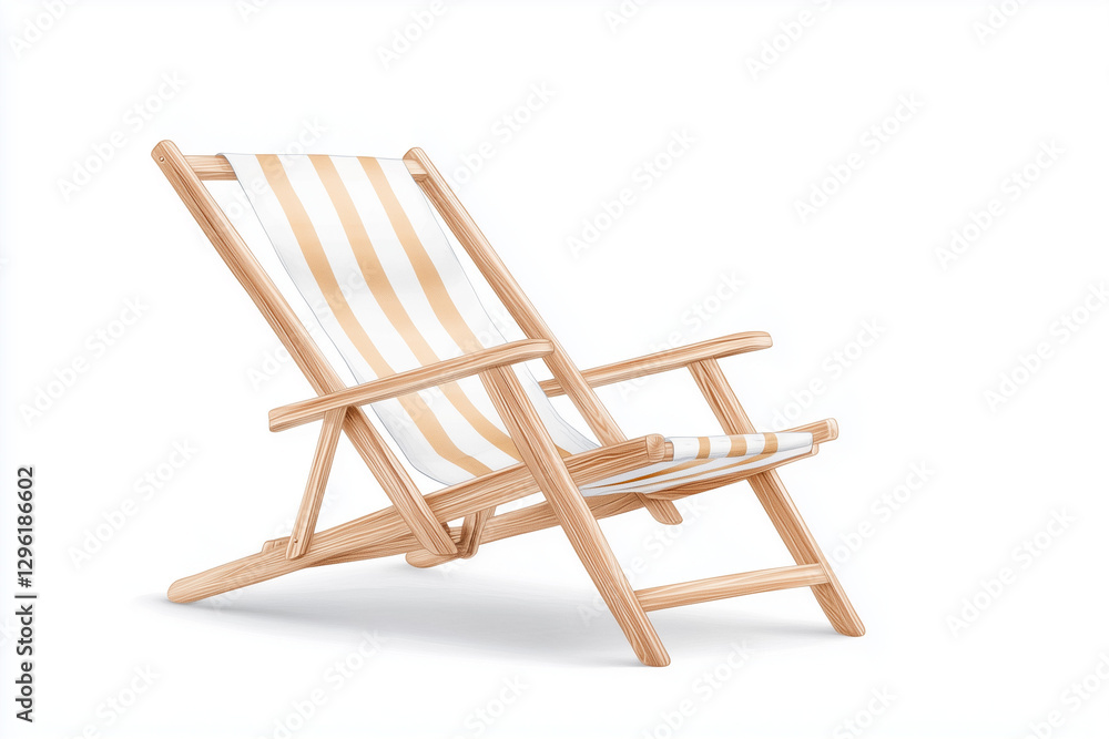 A beach chair isolated on white background A beach chair isolated on white background
