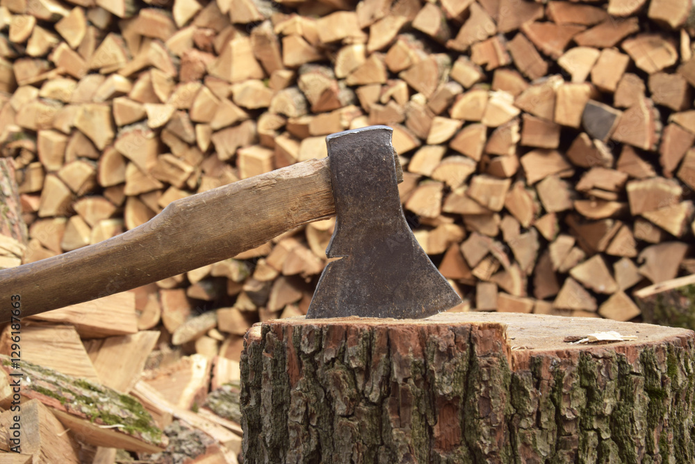 The chopped tree was piled in a pile. The chopped tree was piled in a pile.