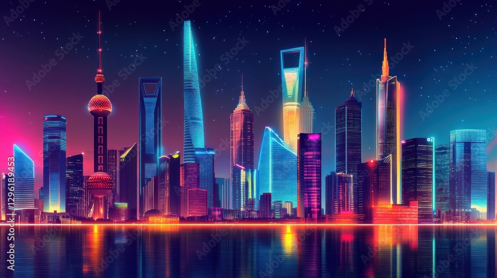 Neon Skyline: Shanghai's Dazzling Nightscape Neon Skyline: Shanghai's Dazzling Nightscape