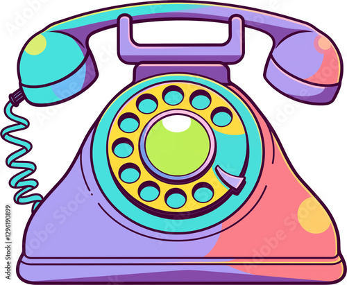 retro telephone isolated on white background