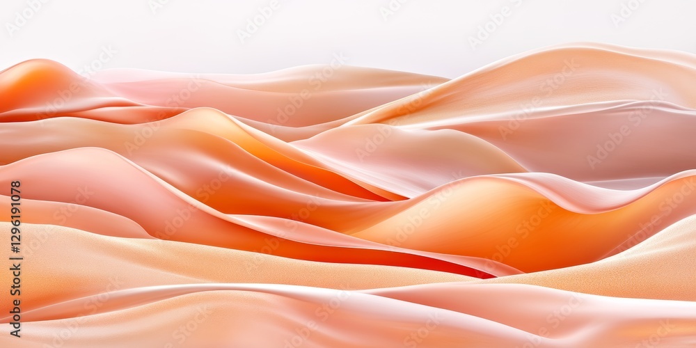 Fototapeta premium Abstract Peach and Orange Flowing Waves, Digital Background with Fluid, Tech, and Futuristic Design