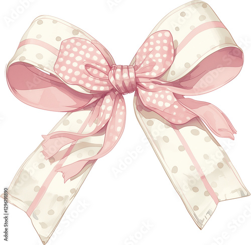 pink bow with ribbon