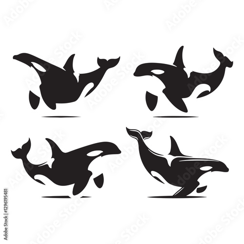 Timeless Orca silhouette, an everlasting marine symbol - Orca illustration - Minimalist Orca vector - Fish silhouette
