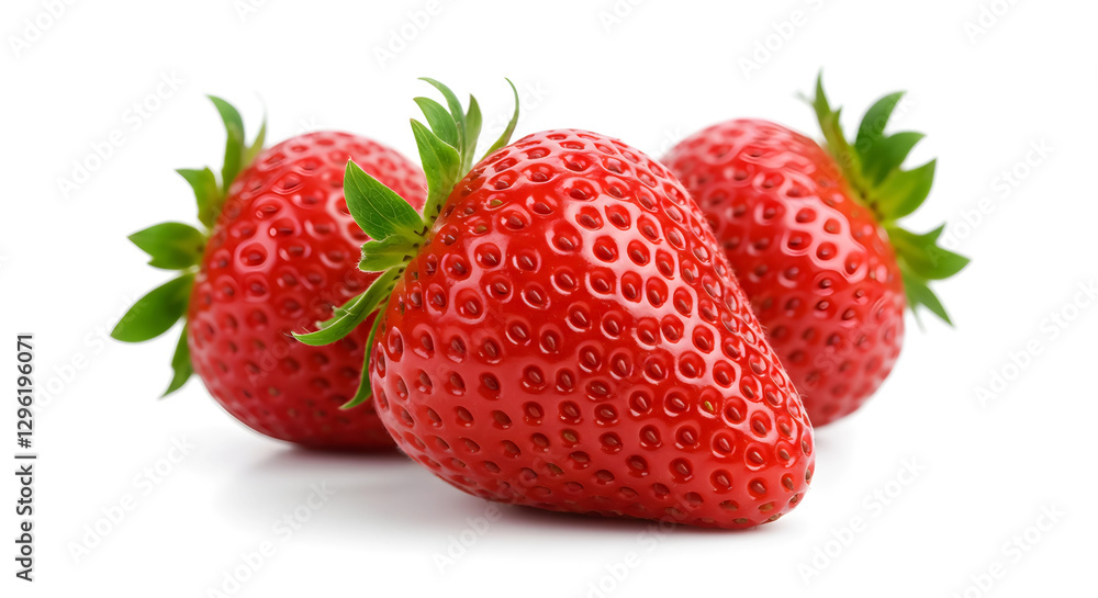 Fresh Red Strawberries on White Background Fresh Red Strawberries on White Background