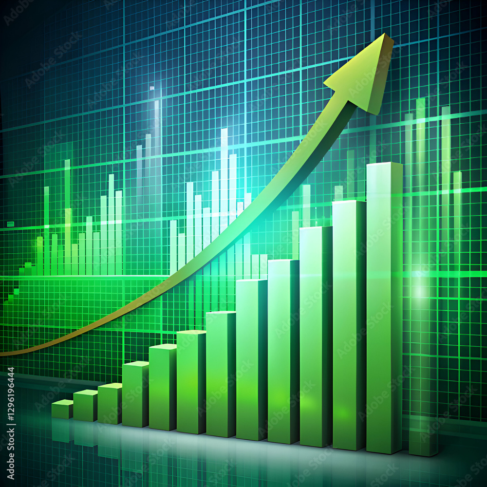 Financial Growth. Upward Trend Stock Market Chart
