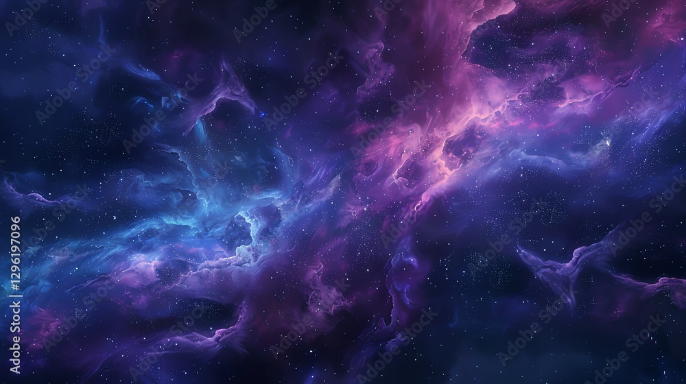 Fototapeta premium A nebula with pink, blue, and yellow colors.