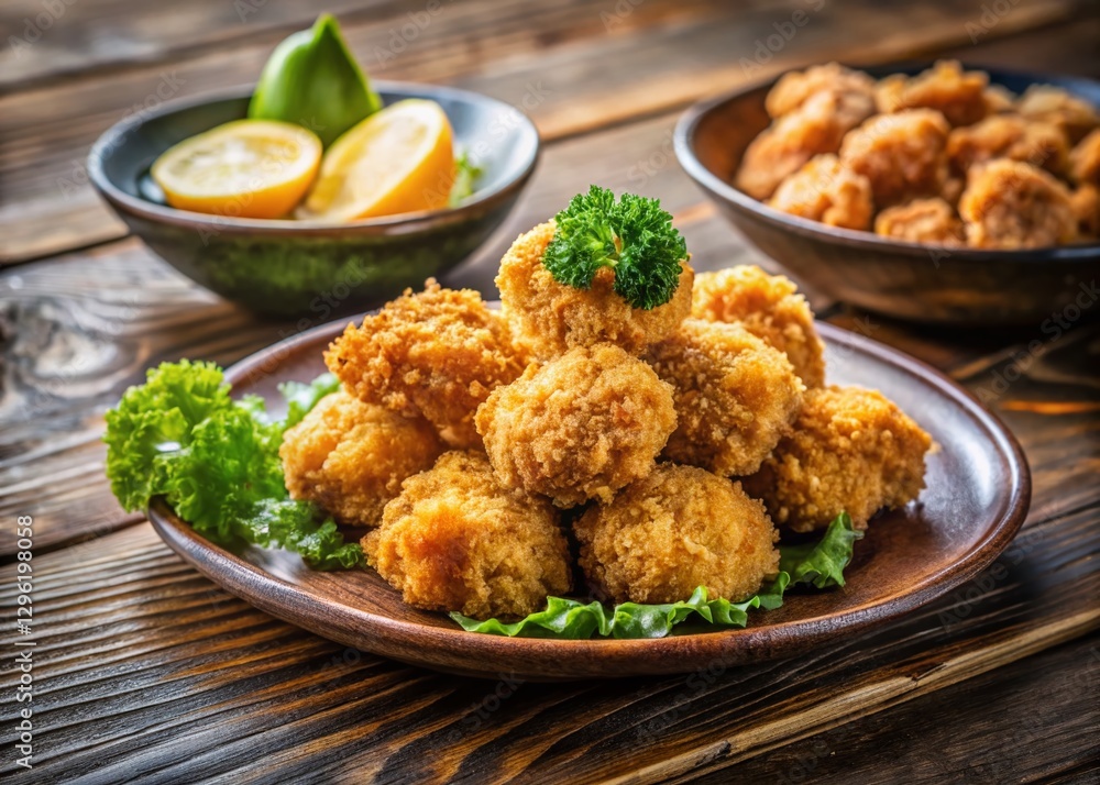 Crispy Kakiage: Deep-Fried Oyster Japanese Delicacy Crispy Kakiage: Deep-Fried Oyster Japanese Delicacy