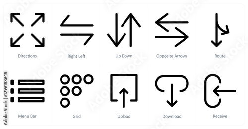 Free Download A set of 10 directions icons as directions, right left, up down - GFXLoad