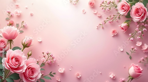 Soft Pink Roses Bloom in Gentle Light
